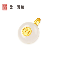 金一国囍18K金福运滚滚女士款和田玉吊坠赠银链(定价) KJDZ134