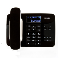 飞利浦(Philips)CORD492普通家用/办公话机/有绳话机/来电显示/来电报号/固定电话座机 (黑色)