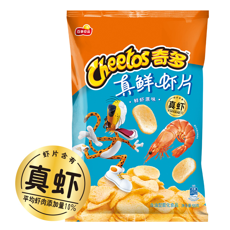 奇多真鲜虾片原味55克 膨化食品