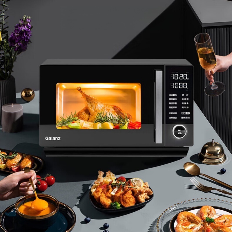 格兰仕 G90F25YeSLV-AC(G0) 速热微波炉 家用不锈钢内胆 25升 平板微烧烤炸光波炉 一级能效 黑色高清大图