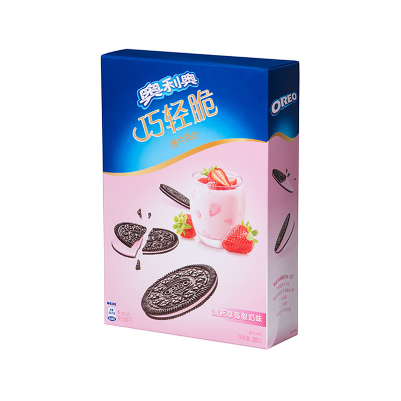 奥利奥(OREO) 夹心饼干 零食 巧轻脆薄片清新草莓酸奶味285g