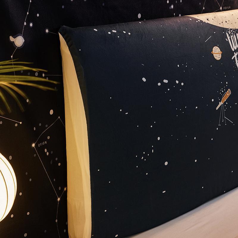 床头套罩 床头罩全包软包床靠背罩北欧风格简约现代可拆洗 白格麋鹿 高度50~65*长度150cm(通用)高清大图