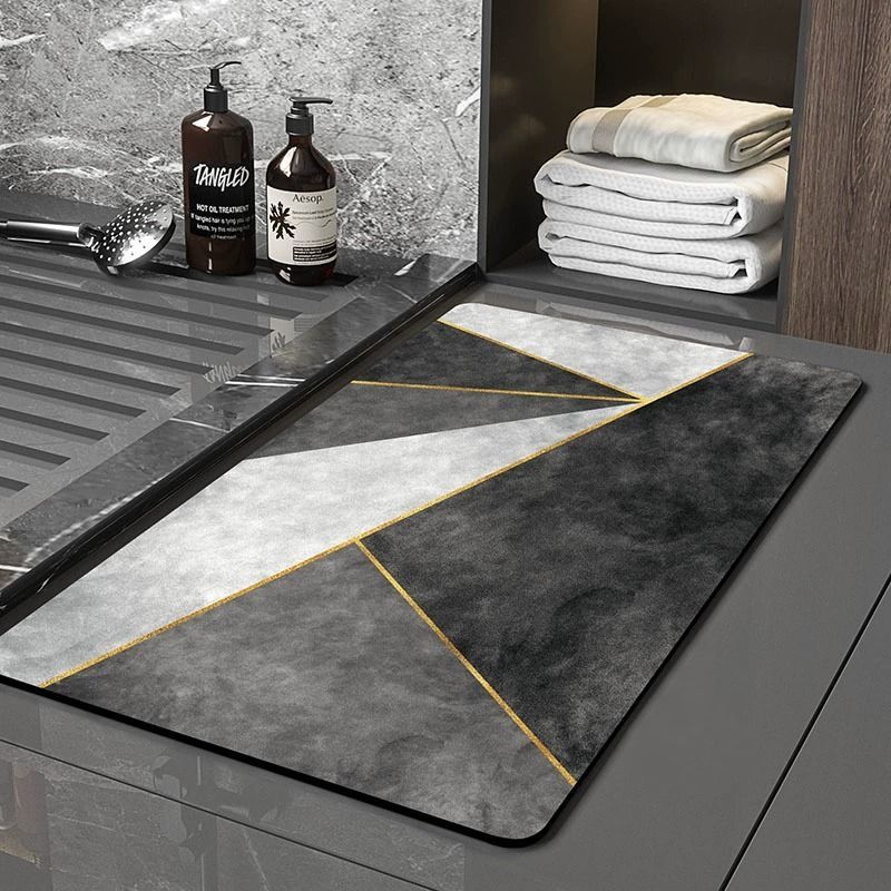 浴室吸水地垫软卫生间门口防滑脚垫速干洗手间地毯垫子轻奢 80*120cm特大满铺款 简约-H