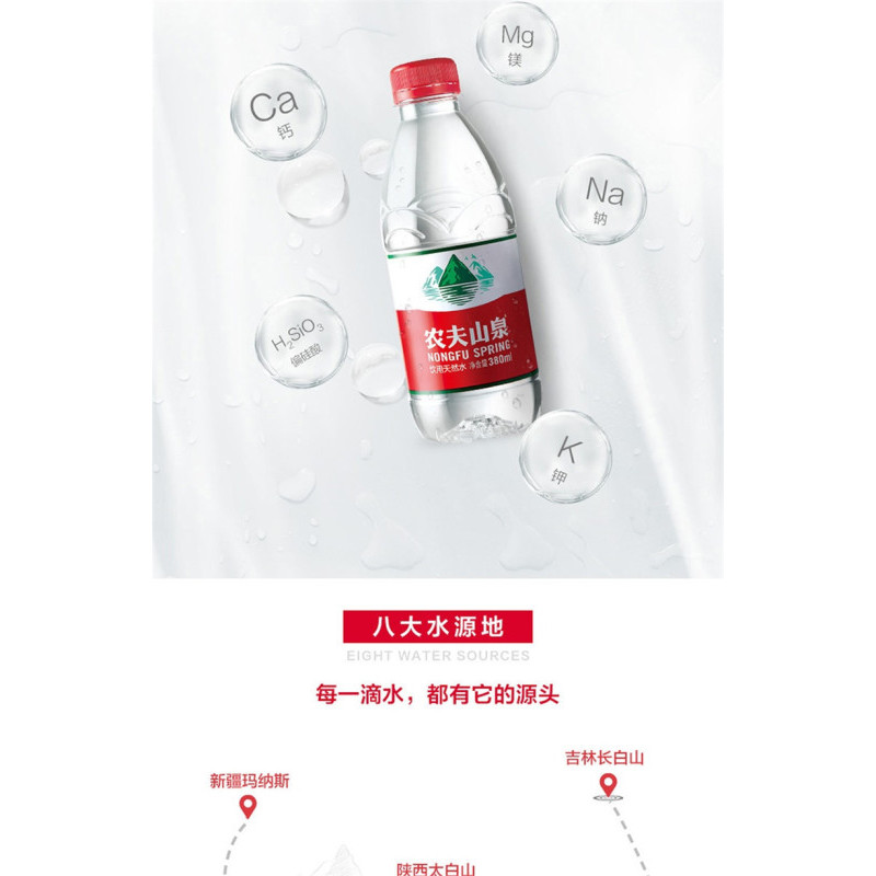 农夫山泉 饮用水矿泉水(380ml*24瓶/箱)