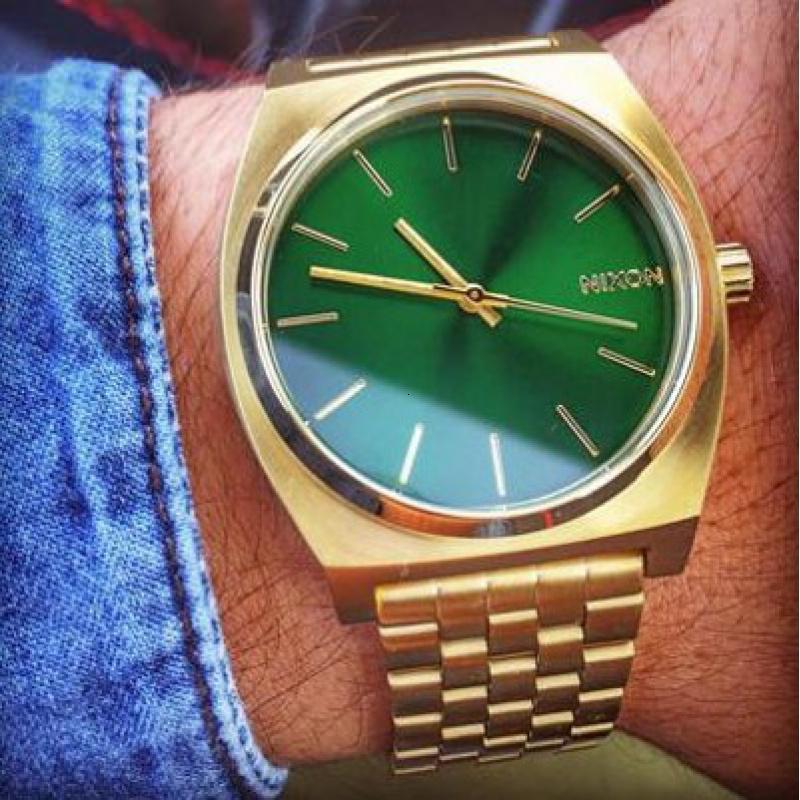 美国nixon尼克松手表a0451919金绿色小清新男女中性防水手表