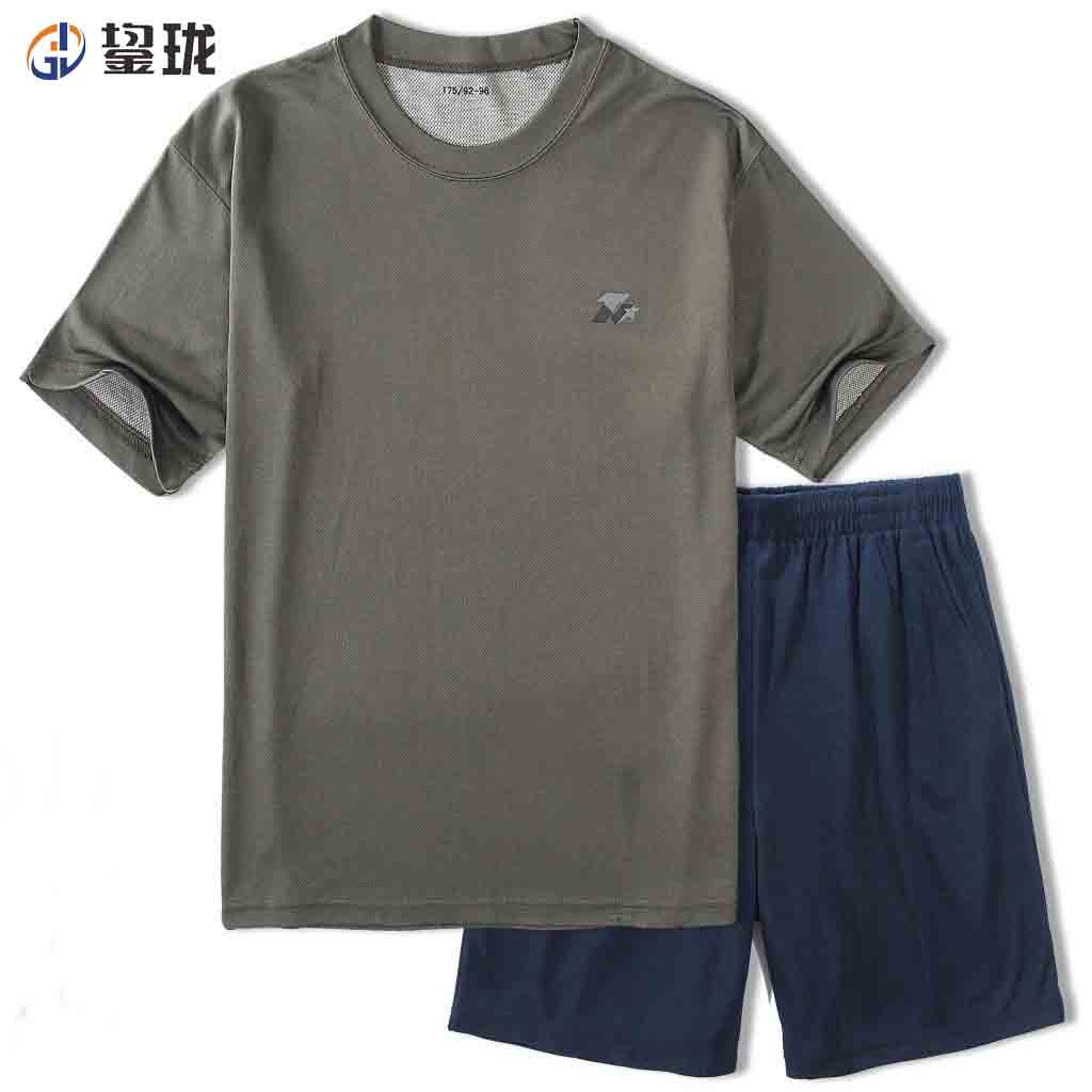 鋆珑 可定制 夏季工作服 体能训练服劳保服 短袖+短裤 套