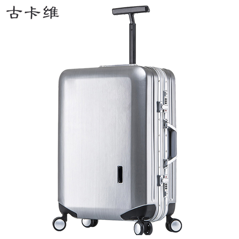 古卡维 行李箱包套装 银色24寸铝框款+旅行包6009D高清大图
