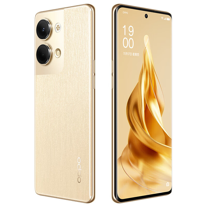 OPPOReno9 8GB+256GB 明日金 6400万水光人像镜头 长寿版超级闪充 120Hz OLED超清曲面屏 学生游戏拍照全网通5G手机 Reno9