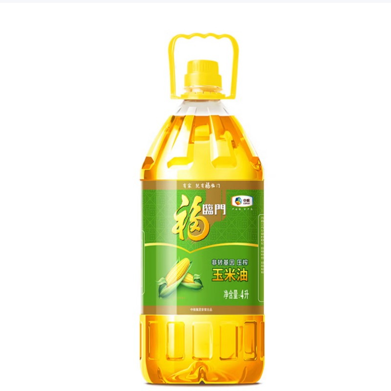福临门 食用油 非转基因压榨玉米油4L