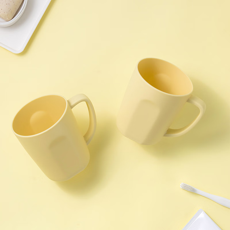 茶花(CHAHUA)刷牙漱口杯食品级洗漱牙刷杯子简约时尚便携家用情侣款刷牙杯蓝色450ml-1个 260004高清大图