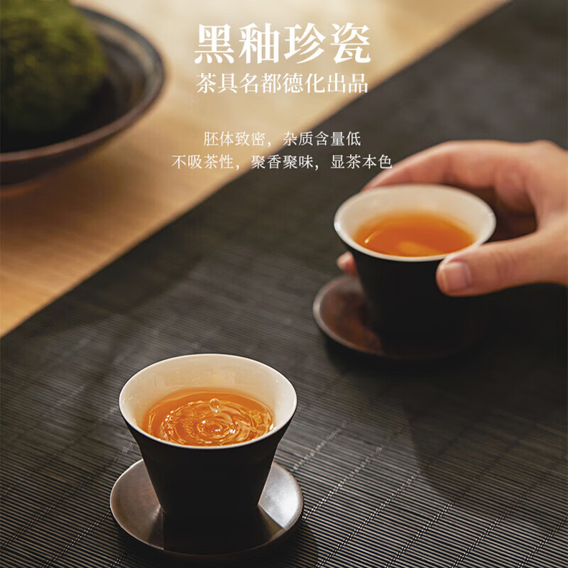 鸣盏 陶瓷功夫茶具套装十件套礼品德化整套茶具家用办公茶盘陶瓷泡茶壶 MZ-8011高清大图