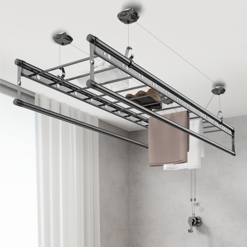 金贵夫人升降晾衣架阳台手摇晾衣杆双杆式母婴款室内自动折叠晒被凉