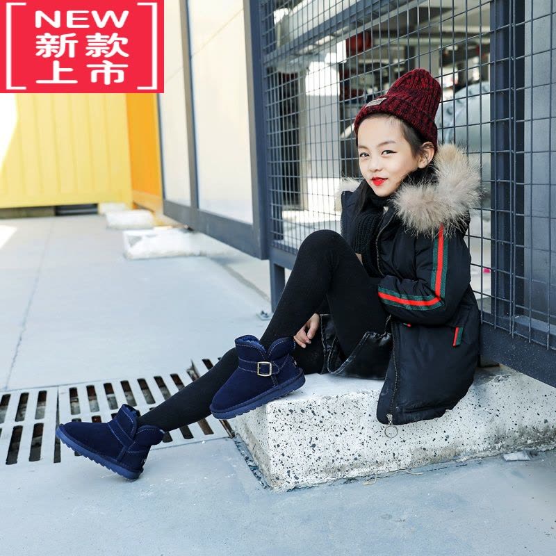 可莉允升级版澳洲羊一体儿童雪地靴男童鞋子冬季女童棉鞋防水宝宝鞋图片