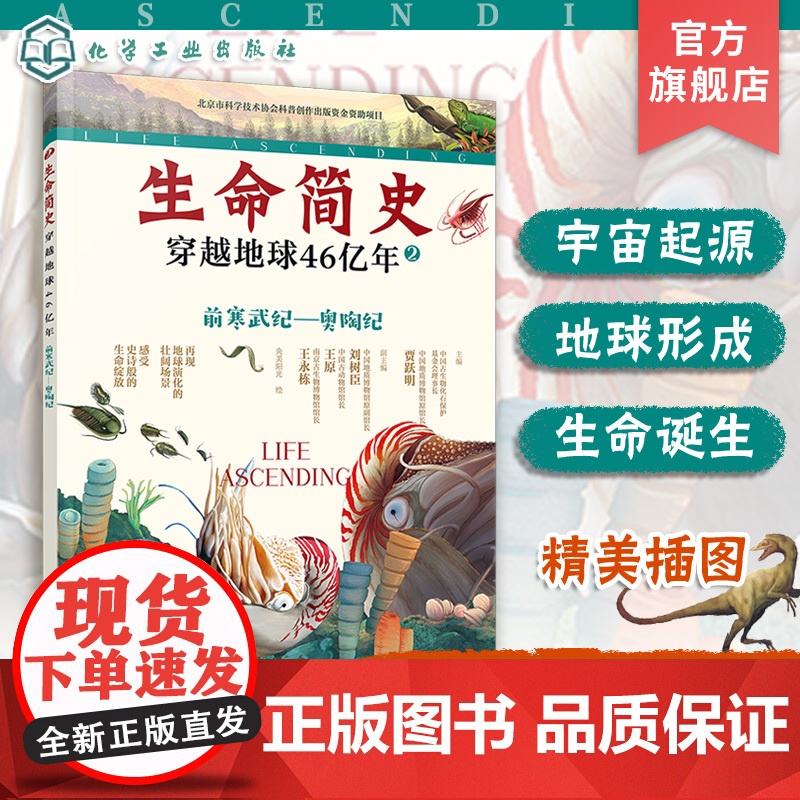 生命简史 穿越地球46亿年 前寒武纪 奥陶纪 6-12-15岁儿童中小学生青少年科普读物 宇宙起源地球形成生命诞生史前世高清大图