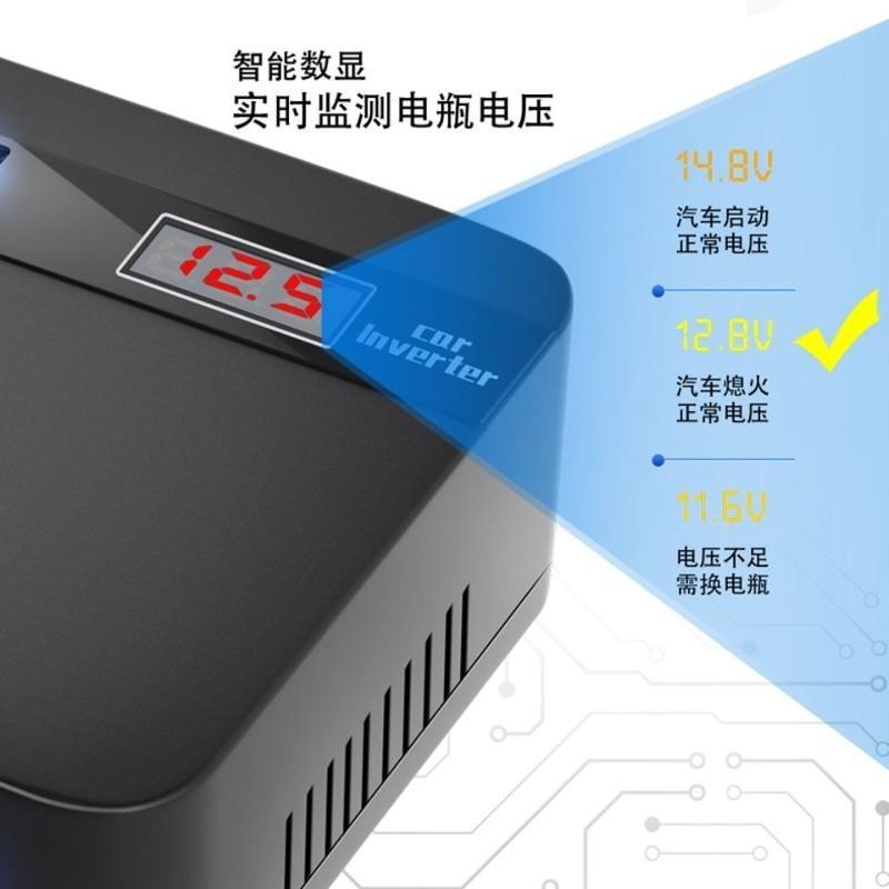 12V24V通用(无数显快充)逆变器 输出电压220V 车载逆变器12v24伏转220v多功能电源转换器汽车通用插座充电