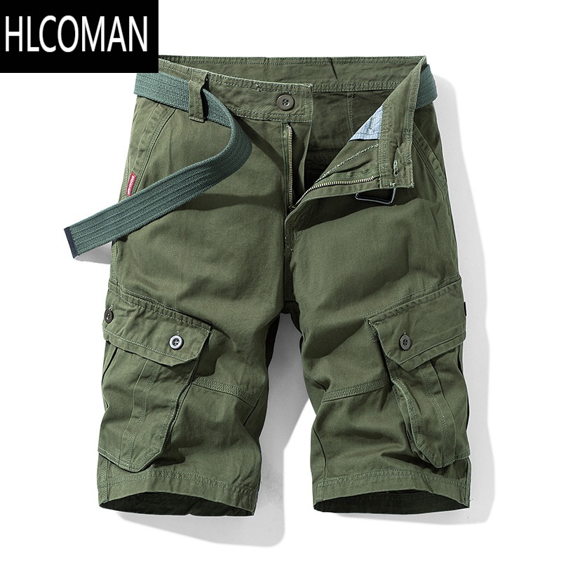 HLCOMAN多口袋工装短裤男宽松直筒休闲5五分夏季薄款ins休闲中裤潮牌五闲高清大图