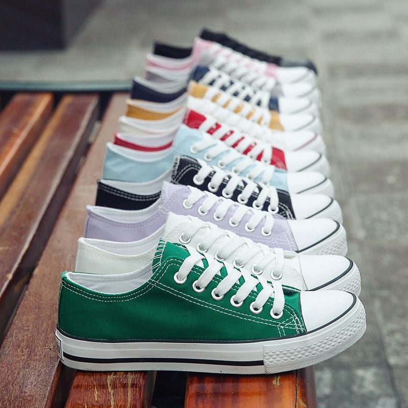 春秋新款学生帆布鞋女休闲情侣男女板鞋韩板透气小白鞋子高清大图