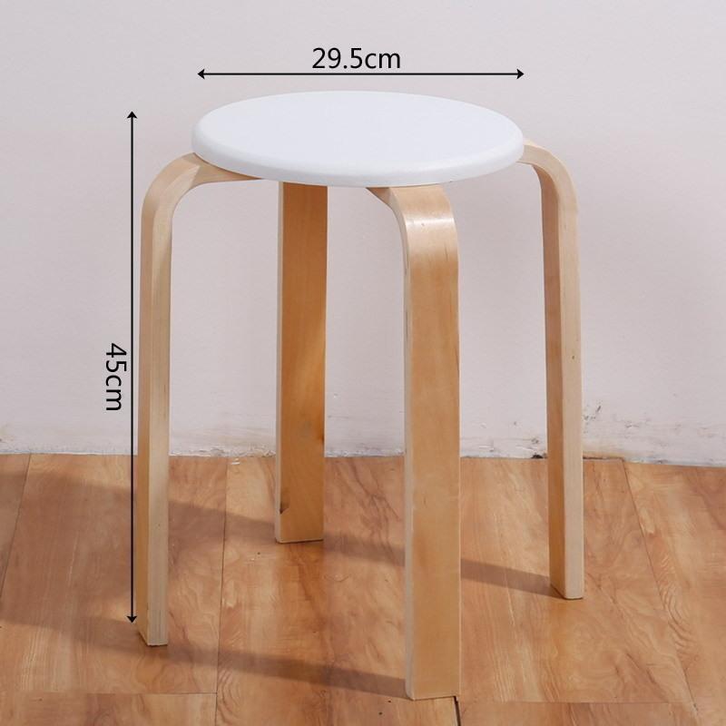 木凳子木质圆凳子时尚简约餐厅等候凳现代家用小圆凳简易曲木凳