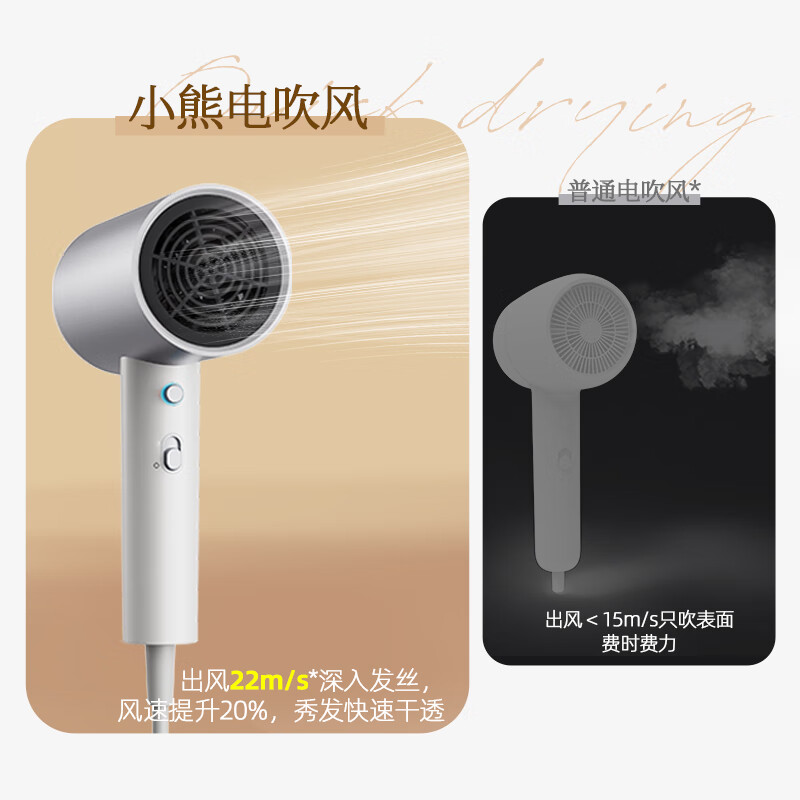小熊(Bear)吹风机 家用吹风筒大功率高速风力速干宿舍便携低噪负离子不伤发DCF-C18E5高清大图