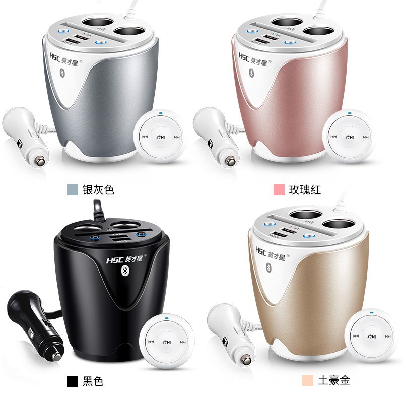 车载充电器点烟一拖二电源转换分配USB插头汽车车充多功能