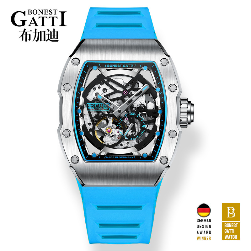 布加迪 Bonest Gatti 机械表bg9901 德国布加迪 Bonest Gatti 手表男新款酒桶型高端镂空全自动机械表男士真皮时尚腕 表 价格图片品牌报价 苏宁易购千本樱名表专营店