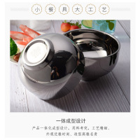 阳光飞歌 304不锈钢碗 韩式不锈钢餐具双层隔热防烫儿童碗2只装 1185