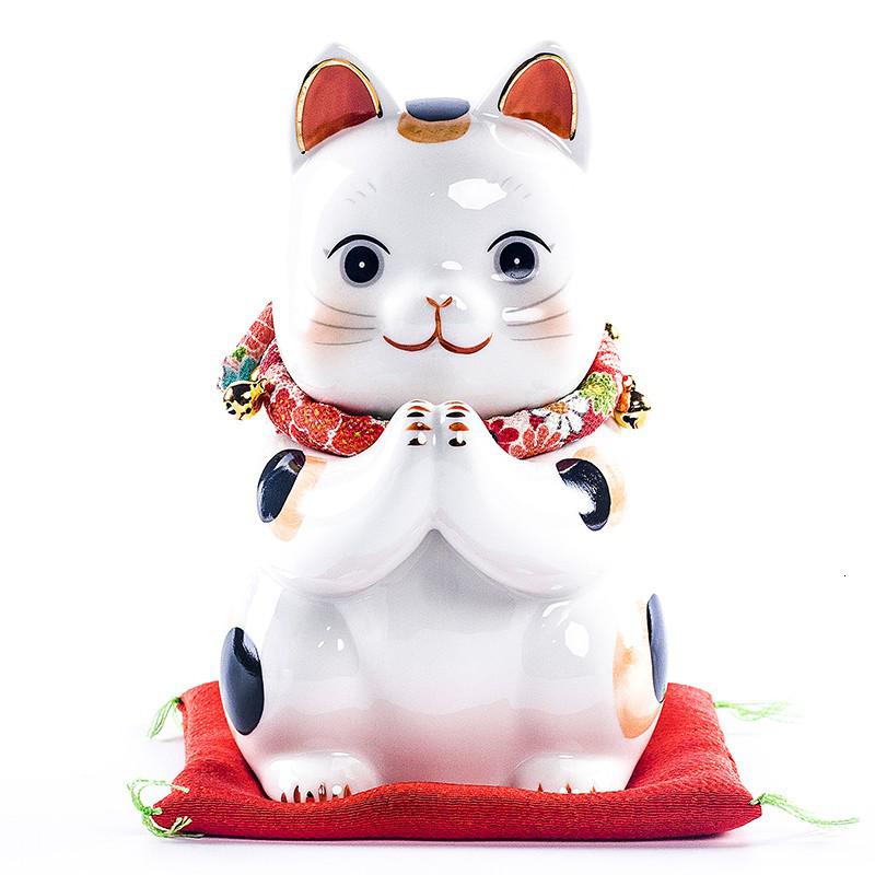 日本祈愿猫大号摆件开业生日结婚创意情人节礼品 三维工匠 7290+7291配玻璃罩猫高清大图