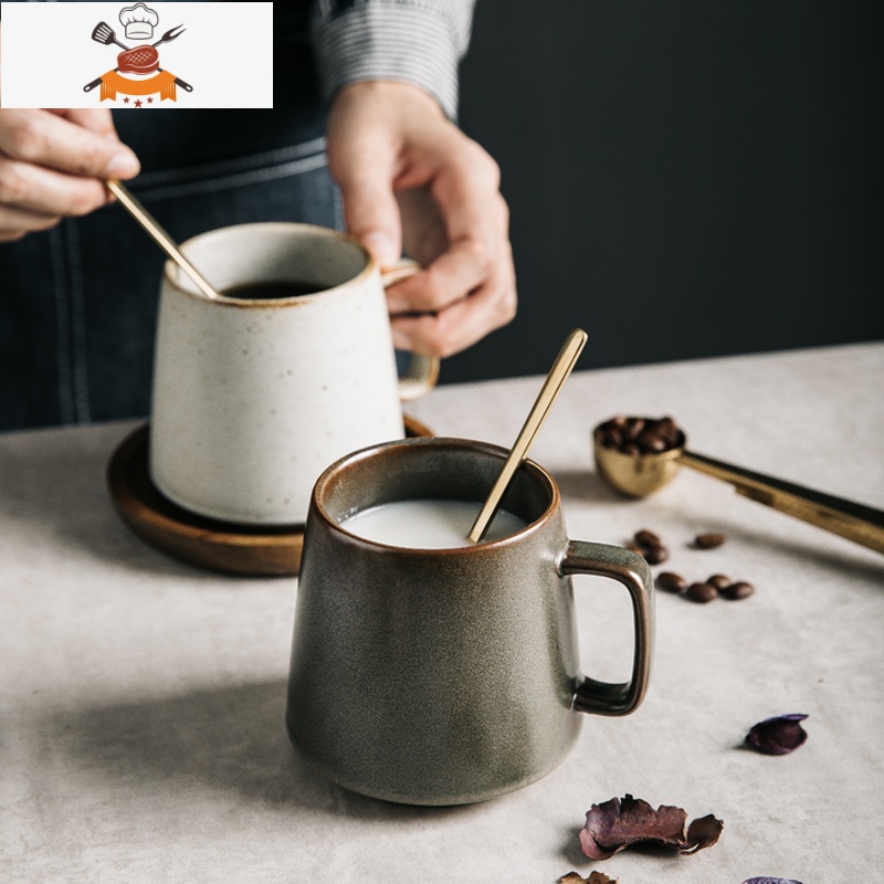 创意水杯小众陶瓷杯复古风日式粗陶马克杯办公室咖啡杯家用礼盒装 敬平高清大图