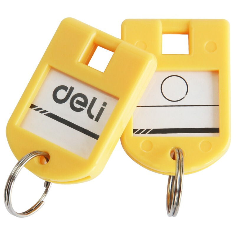得力(deli)9330钥匙牌24个/筒 彩色分类管理钥匙牌 钥匙扣 钥匙盘 保管箱 扣挂牌 办公用品 标志牌/提示牌