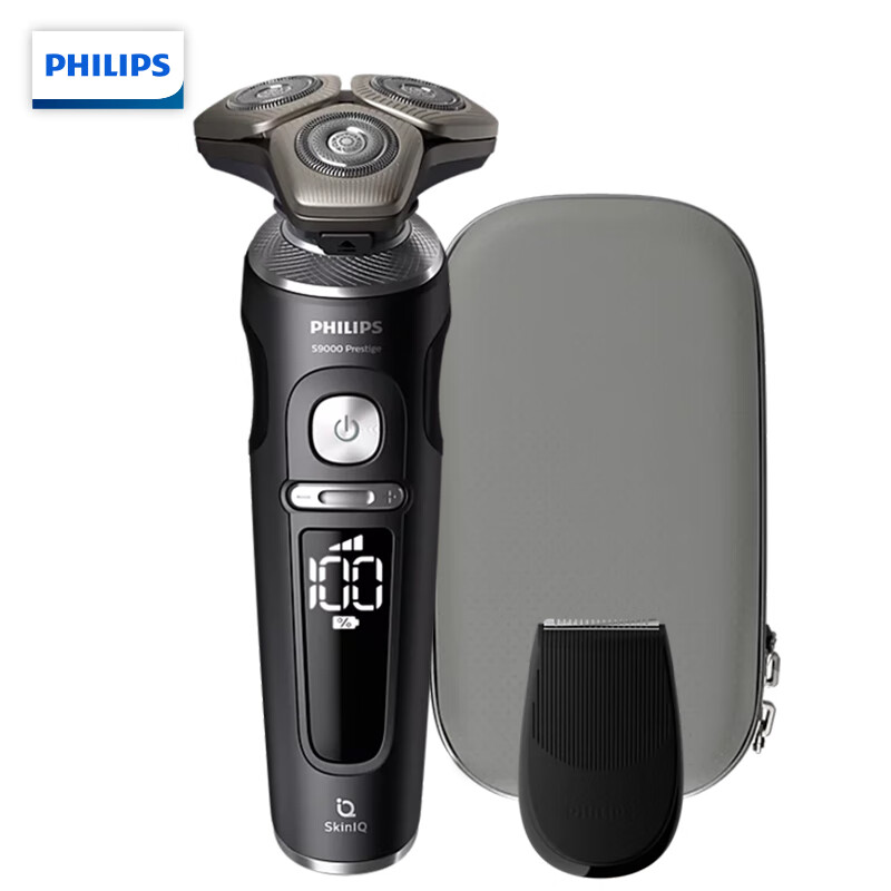 飞利浦(PHILIPS) 电动剃须刀 荷兰原装进口SkinIQ蜂巢9系智能光感刮胡刀礼物 高端须刀SP9830/12高清大图
