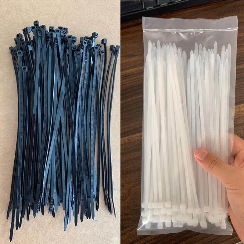 家柏饰(CORATED)塑料扎带捆绑尼龙国标卡扣整理100网线电源线整理数据线 黑色5（4.8）*300mm国标100条