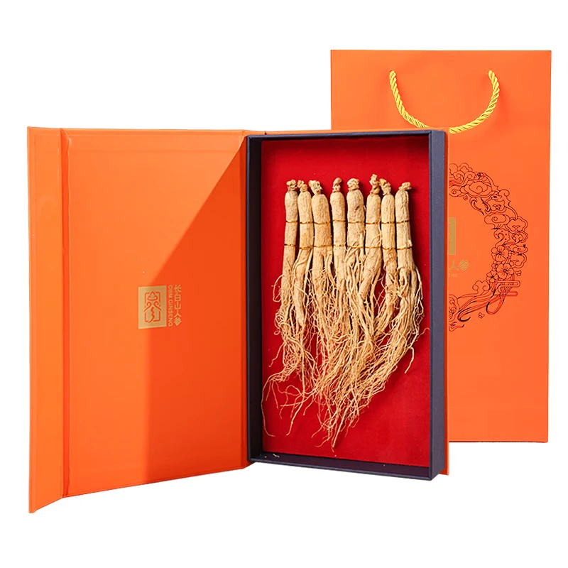 长白山人参全须生晒参皮老纹深质地饱满紧实参味浓礼盒80g