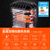 SANAU三诺燃气取暖桌多功能燃气烤火炉家用燃气取暖炉方桌18BTM红条纹650*650