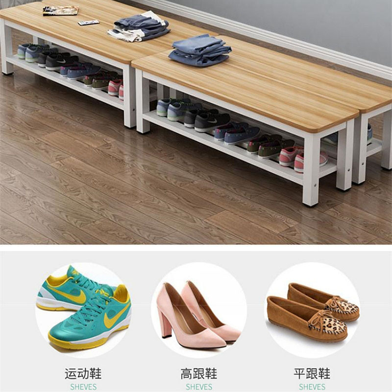 戴劲 钢木长条凳商场木凳浴室凳换鞋凳更衣室板凳坐凳 双层2.0米长
