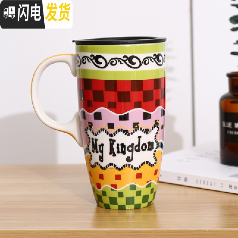 三维工匠大容量马克杯子陶瓷带盖简约咖啡创意早餐杯家用水杯情侣高清大图