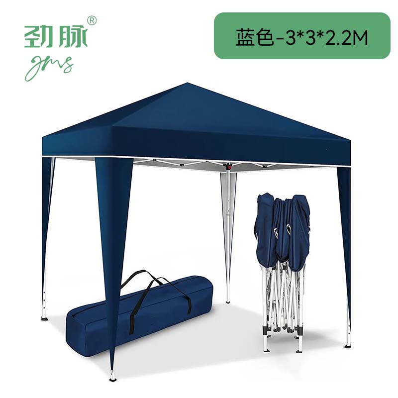 劲脉 露营四角帐篷 蓝色-3*3*2.2M 顶高清大图