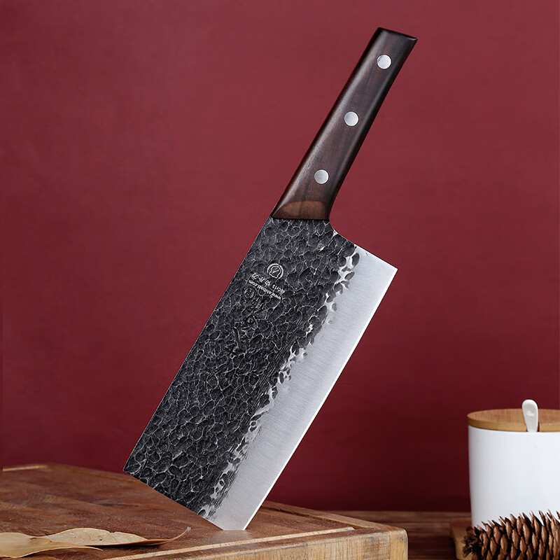 十八子作传统手工锻打菜刀紫檀木刀具本源切片刀S2105-B