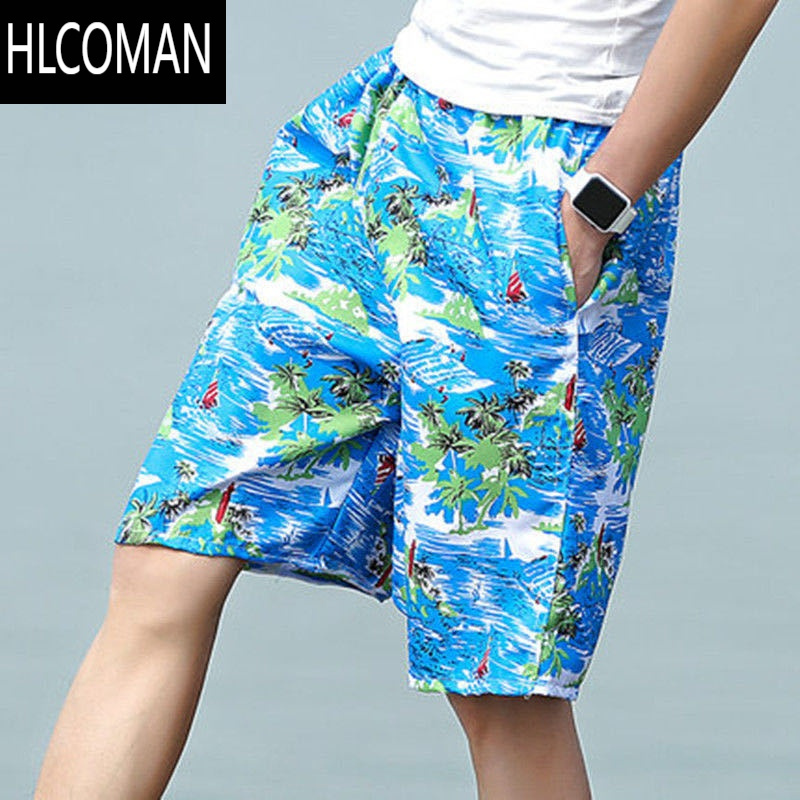 hlcoman沙滩裤男速干可下水五分裤宽松海边度假短裤夏季防尴尬温泉