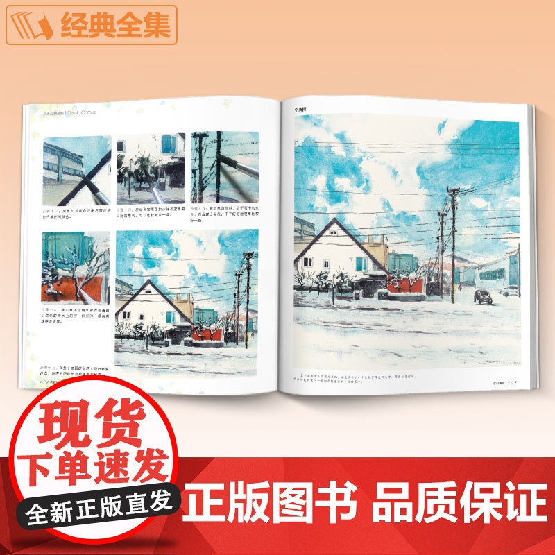 经典全集 水彩风景画教程入门零基础自学教材书籍临摹画册私享课超写实古风插画图书 杨建飞主编sh高清大图