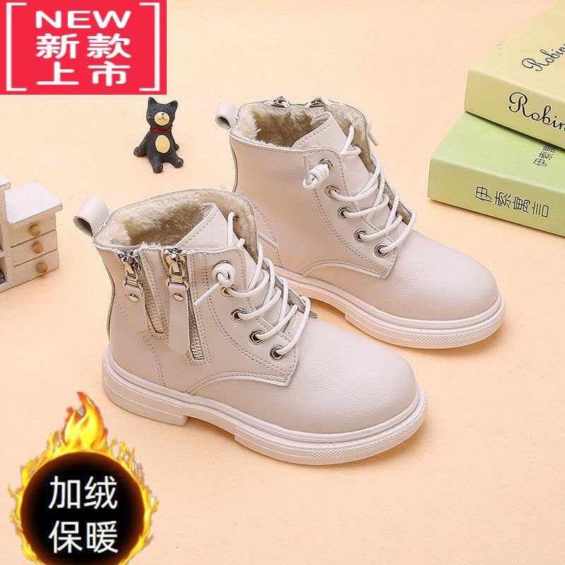 可莉允女童马丁靴2022年新款秋季二棉加绒儿童靴子秋冬款小女孩短靴童鞋图片
