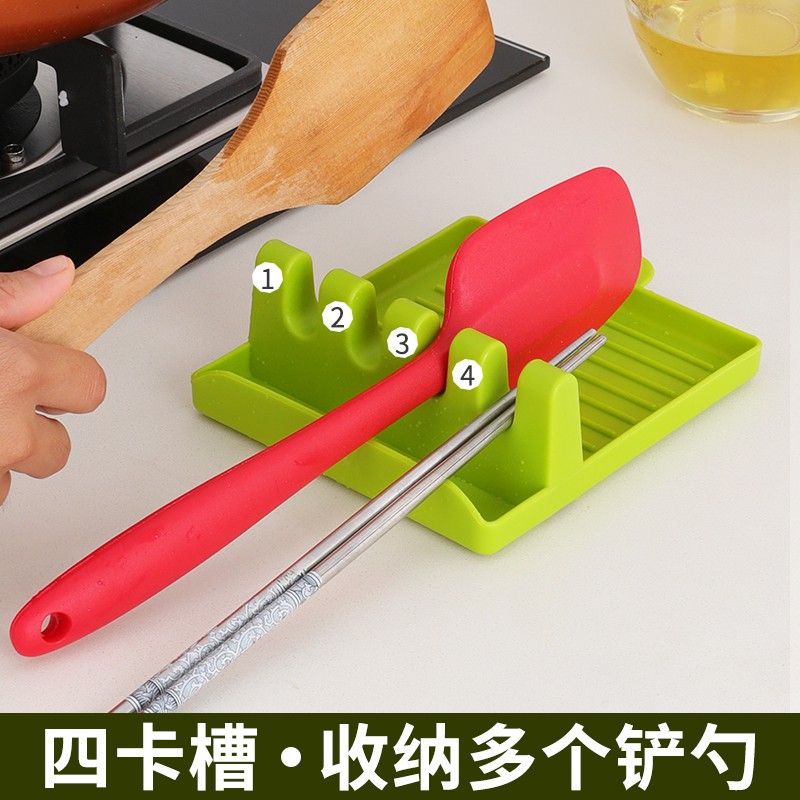 创意家用汤勺垫筷子锅盖收纳厨房置物架台面放东西的架子收纳层架 三维工匠高清大图