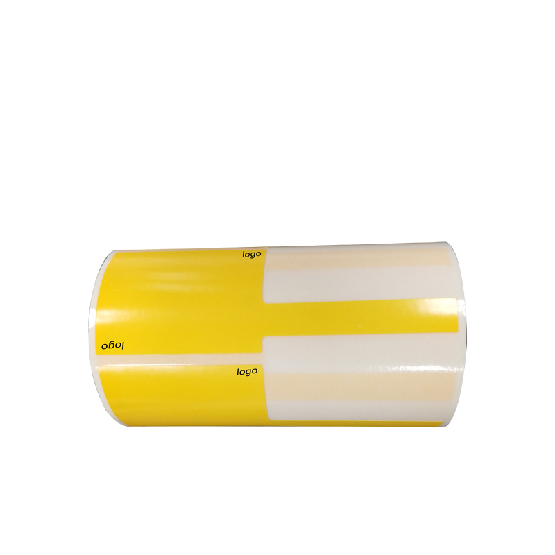 开仰(KAIYANG)P-50-Y-DX不干胶标签纸/打印F型预印logo尾签45*36+50mm/250片/卷 黄色