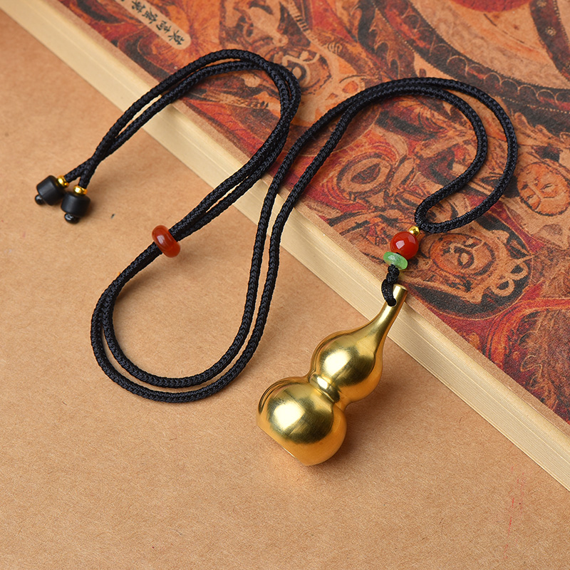 装朱砂的铜葫芦空心吊坠护身符挂件小葫芦钥匙扣楞严咒饰品男女款 铜