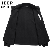 JEEP SPIRIT吉普新款男士卫衣防风立领抓绒上衣百搭款开衫外套有5XL大码