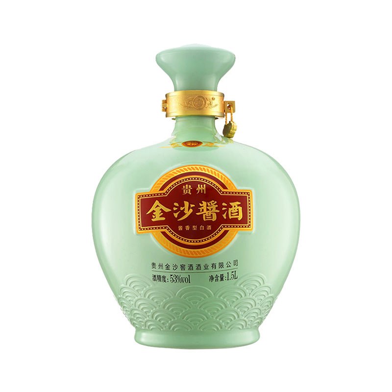 金沙回沙酒 金沙酱酒(原装封坛)绿坛 酱香型白酒 53度 1.5L