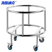 海斯迪克 HKCL-582 不锈钢汤桶架 食堂工厂保温桶带轮可移动置物架 不锈钢本色40cm