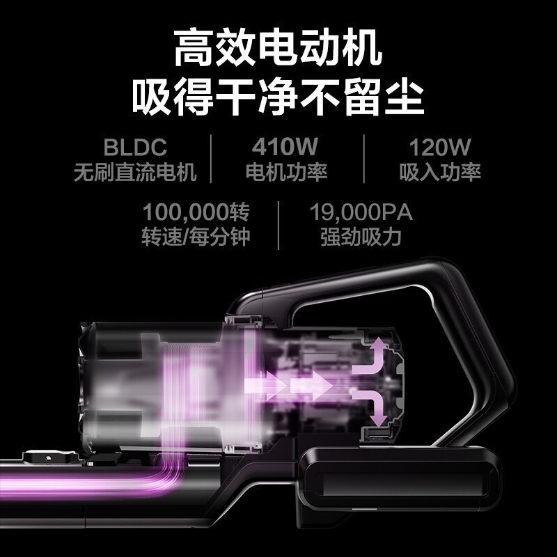美的(Midea)无线吸尘器家用大吸力手持吸拖除螨一体机大功率小型拖地机自营Q6 P6S极地白