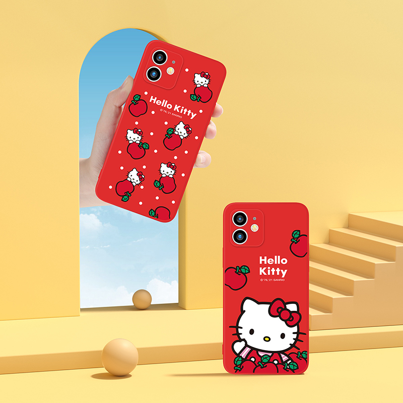 优加正版HelloKitty苹果12手机壳液态硅胶11全包防摔12pro软壳创意卡通可爱iPhone12prom