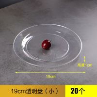 19cm透明盘(小)20个 一次性餐具盘子牛排西餐加厚塑料高档户外餐盘生日野餐派对碟子