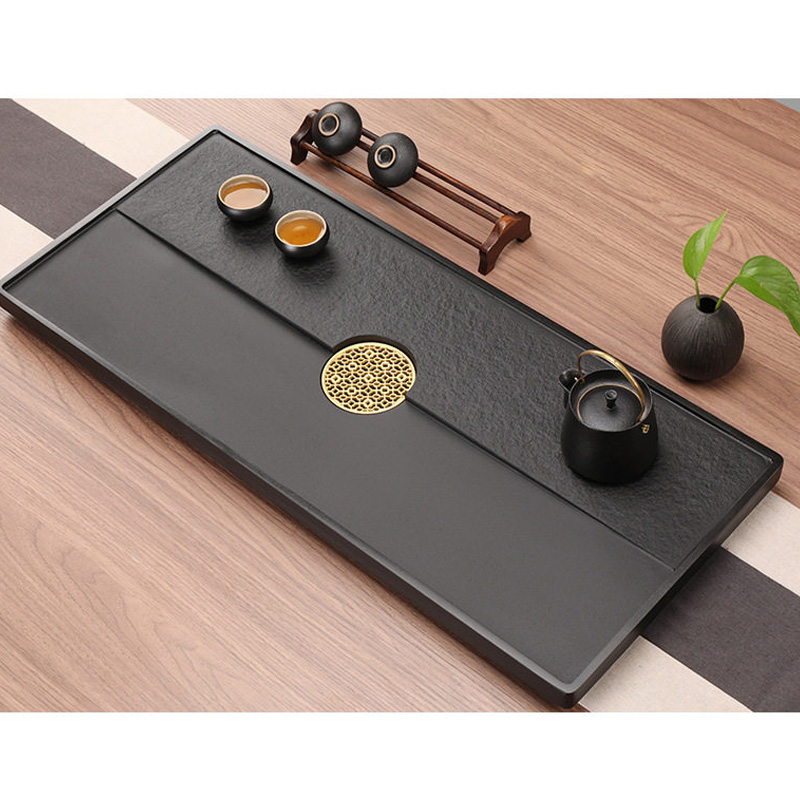 德诚和(DECHENGHE)茶盘现代整块天然石头茶台 办公室功夫石盘 70*37*3cm(镜花水月)高清大图